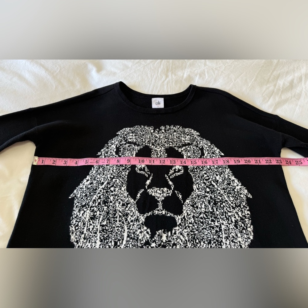 CAbi | Women’s Small | Black Leo Lion Graphic Knit Tunic Sweater Long Sleeve - Picture 5 of 10